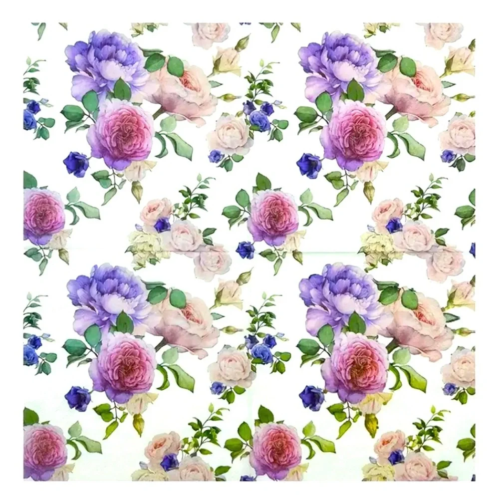 Vibrant Floral Pink & Purple Roses Luncheon Napkins (2042), 20 ct